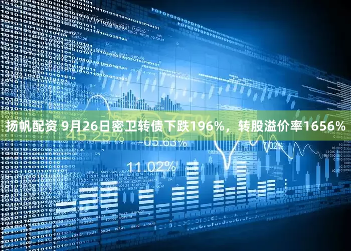 扬帆配资 9月26日密卫转债下跌196%，转股溢价率1656%